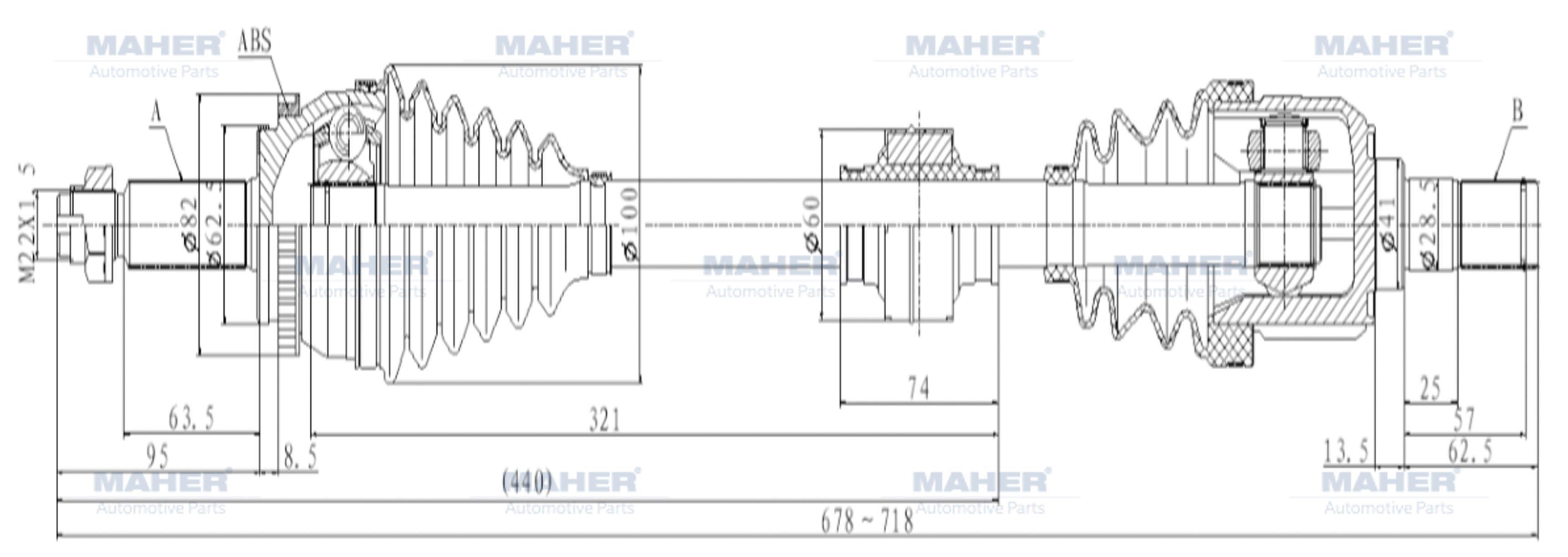 AKS KOMPLE ÖN I-30 12-16 / CEED 12-15 / SOL DİZEL M-T ABSLİ 46 DİŞ 678mm