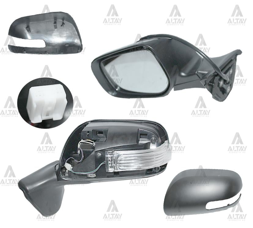 AYNA DIŞ DİKİZ AURIS 10-12 ELEKTRİKLİ ISITMALI SİNYALLİ OTOMATİK KATLANIR SOL