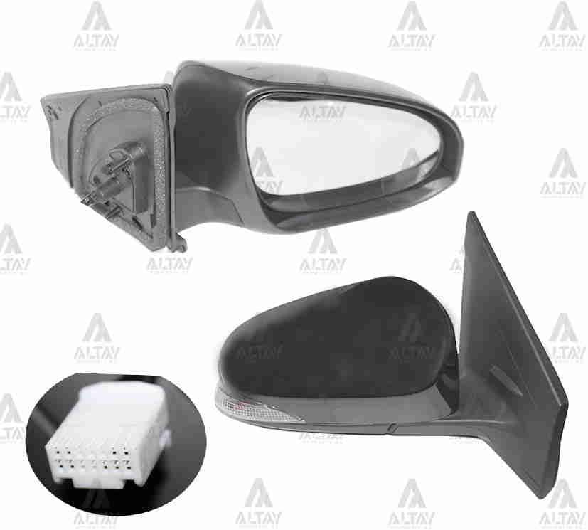 AYNA DIŞ DİKİZ AURIS 13-16 ELEKTRİKLİ ISITMALI SİNYALLİ SAĞ 7 FİŞLİ