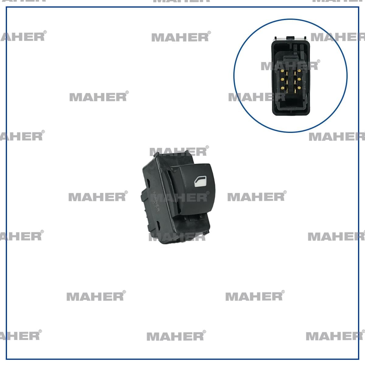 DÜĞME CAM AÇMA 207 / PARTNER TEPEE / BERLINGO KOMBİ (TEKLİ) SAĞ 6 PİN