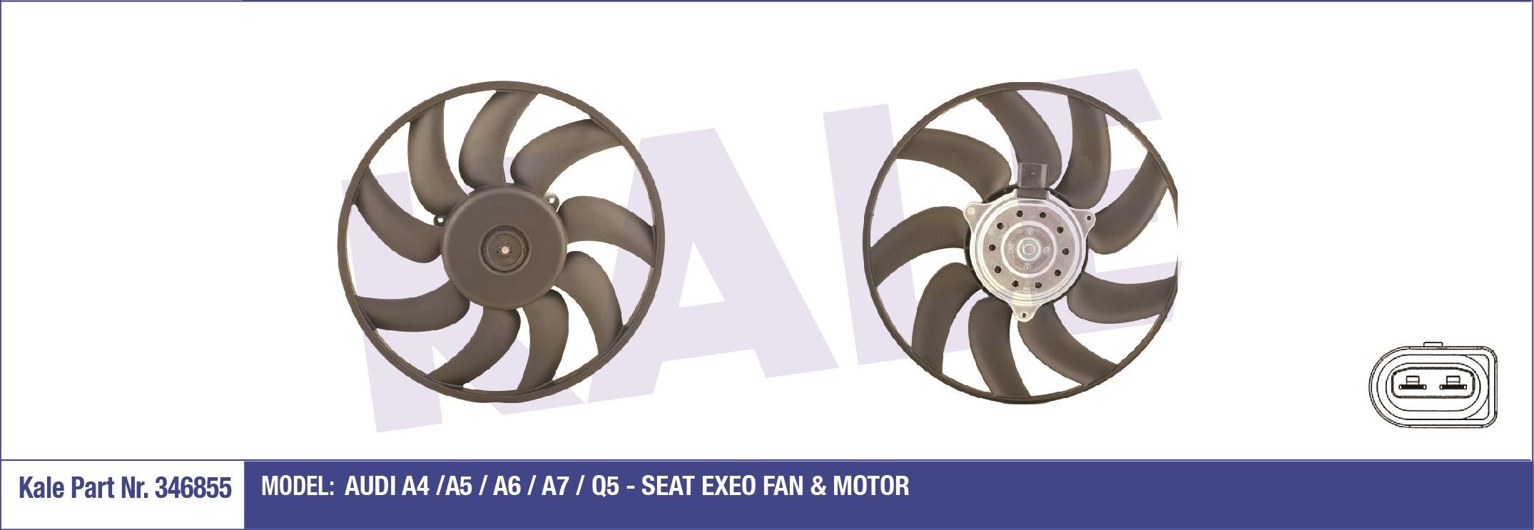 FAN MOTORU A4 / A5 / A6 / Q5 08= CABA-CDHA-CABB-CDHB-CJEB-CAEB-CDNC-CAGA 1.8 TFSİ-2.0 TDI SAĞ 350mm