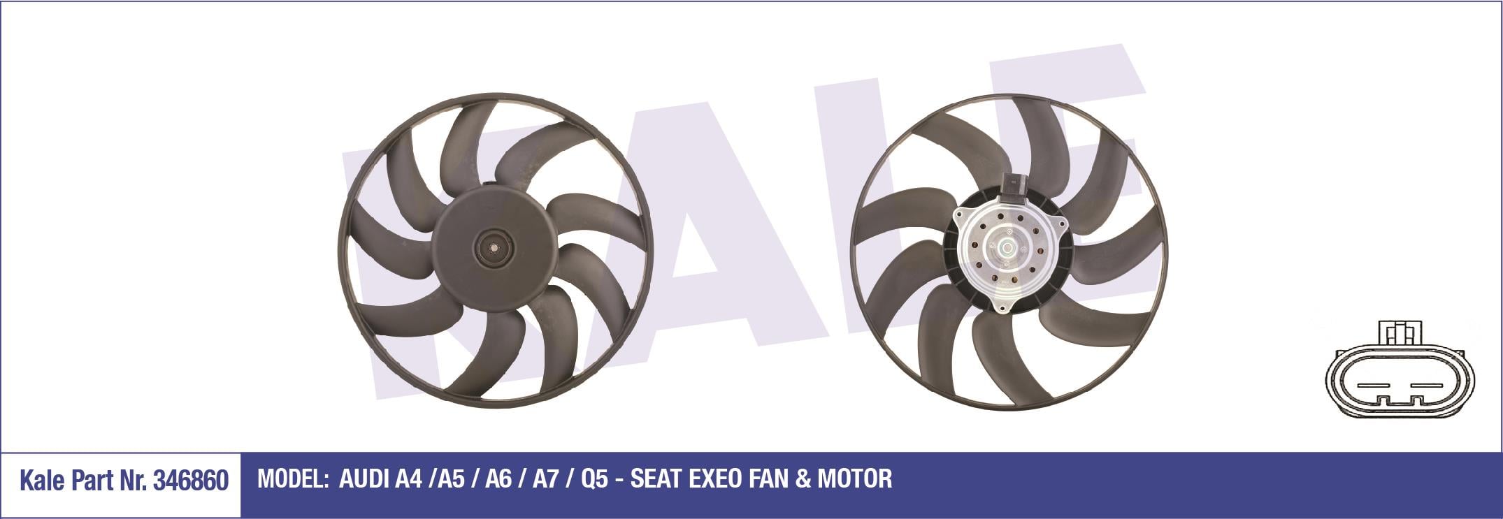 FAN MOTORU A4 / A5 / A6 / Q5 08= CABA-CDHA-CABB-CDHB-CJEB-CAEB-CDNC-CAGA 1.8 TFSİ-2.0 TDI SOL 382mm