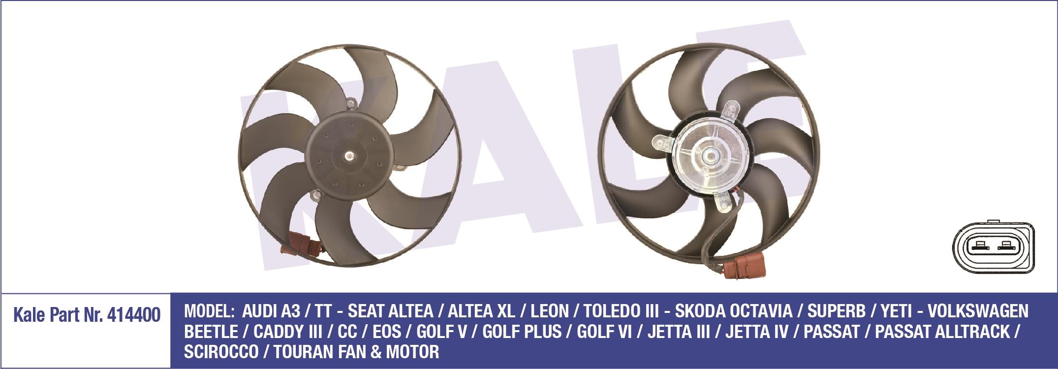 FAN MOTORU GOLF5 / GOLF6 / JETTA / A3 / CADDY / LEON 04-12 1.4-1.6-1.9 TDI SAĞ 160W 296mm