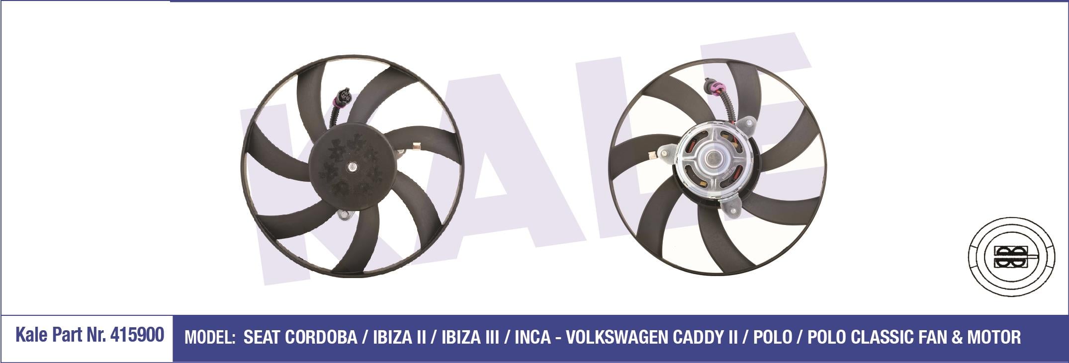 FAN MOTORU POLO CLASSİC-CADDY-İNCA-CORDOBA 96-01 AFT-1Y 1.6-1.9 D SAĞ 120W 300mm