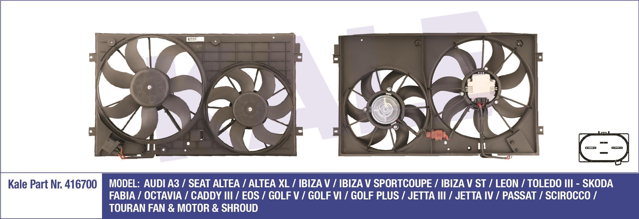 FAN SETI KOMPLE GOLF5 / JETTA / PASSAT / CADDY / LEON / A3 04-13 BMY-BLG-BGU-BSE-BLF-BLP-BJB-BKD-BKP-BXE-BKC 1.4 TSI-1.6-1.6 FSI-1.9 TDI-2.0 TDI 200/150W 360/295mm DAVLUMBAZLI