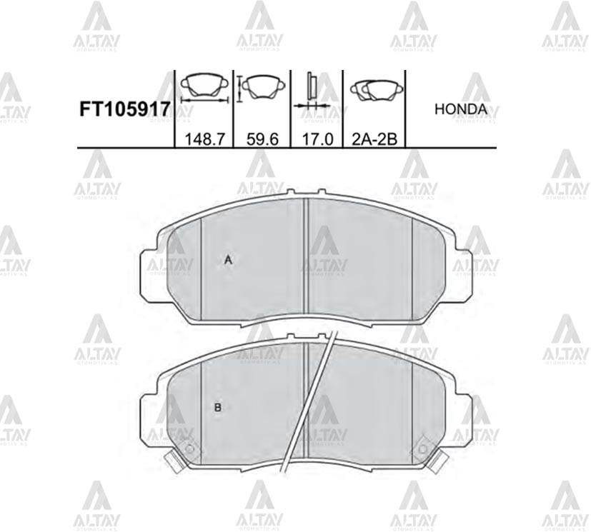 FREN BALATA CIVIC 06-16 SEDAN FD6 / FB7 (YAY DELİKLİ) ÖN