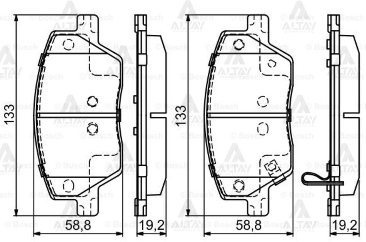FREN BALATA EGEA 15= 1.3JTD-1.6JTD (MANDO FREN SİSTEMİ 133mm) ÖN