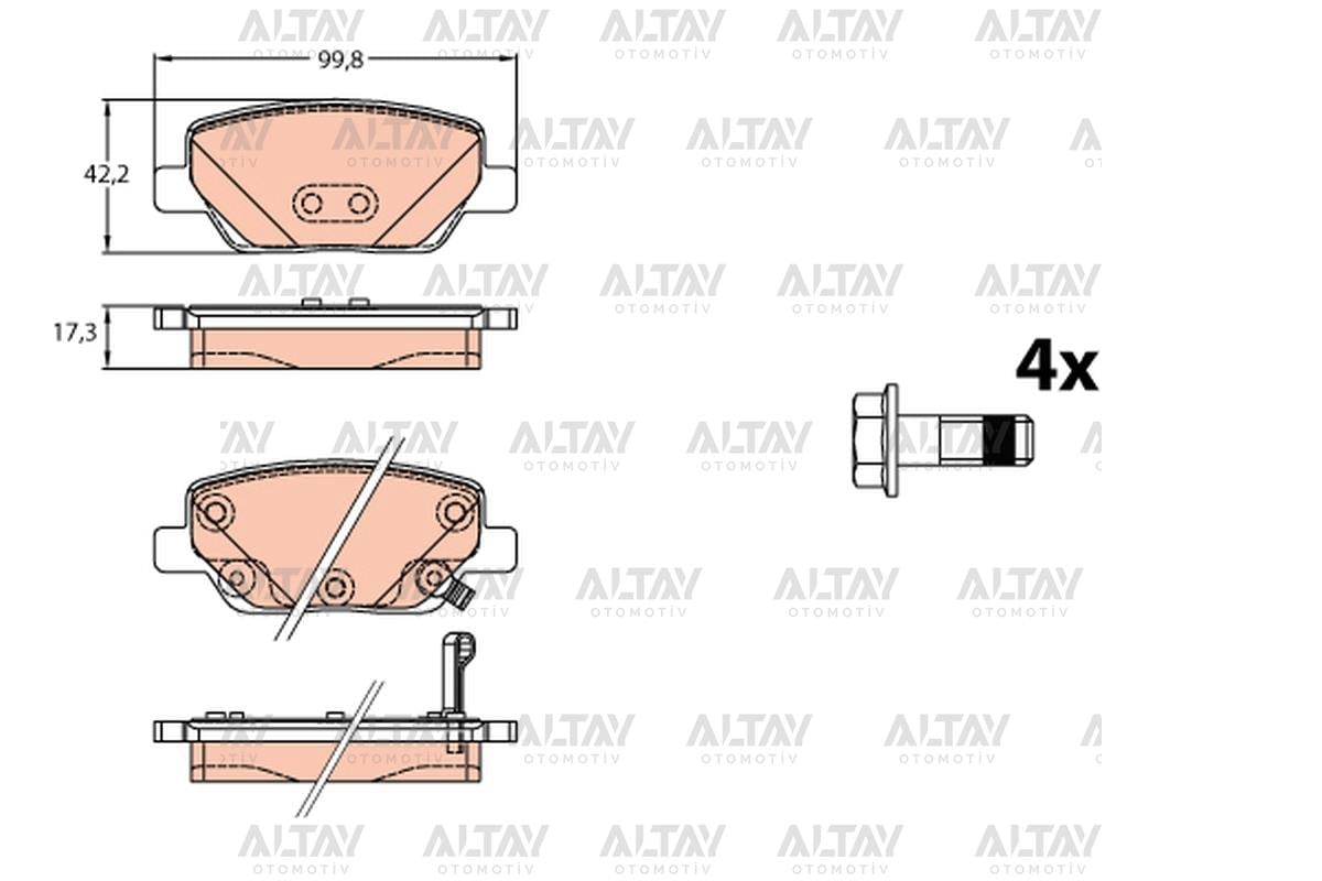 FREN BALATA EGEA 15= ARKA