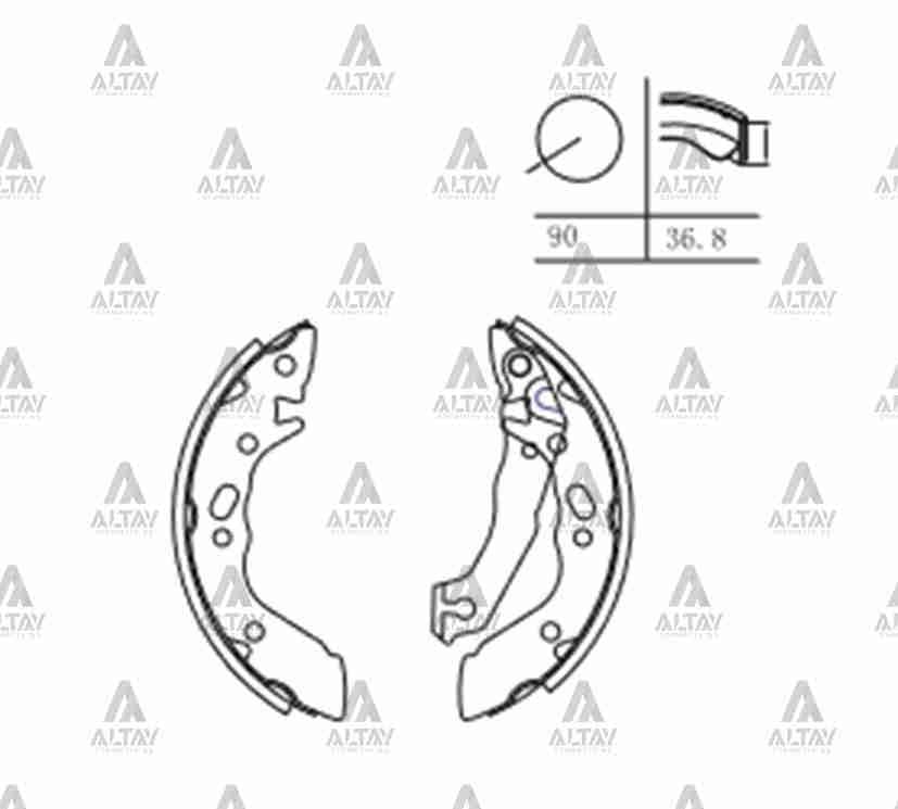 FREN BALATA EXCEL  90-94 / ACCENT 00-02 PABUÇ ARKA ÇAP : 180mm