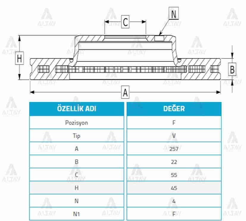 FREN DİSKİ 323  95-98 / LANTIS FAMILIA ÖN HAVALI 257-4