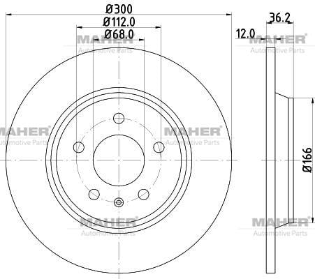 FREN DİSKİ A4 07-16 / A5 07-17 / A6 11-18 / Q5 08-17 ARKA DÜZ 300-5
