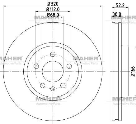 FREN DİSKİ A4 07-16 / A5 07-17 / Q5 08-17 ÖN HAVALI 320-5