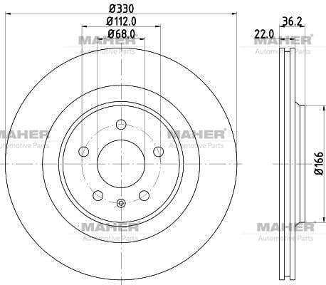 FREN DİSKİ A4 07-19 / A5 07-17 / Q5 08-17 ARKA HAVALI 330-5