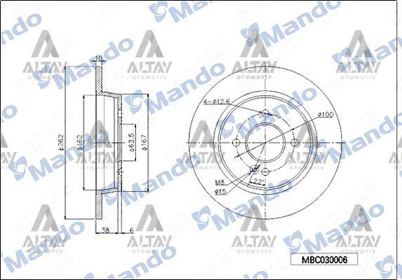 FREN DİSKİ ACCENT 12-18 BLUE / I-20 15-21 / RIO 12-16 / RIO 06-11 / BAYON 21= ARKA DÜZ 262-4