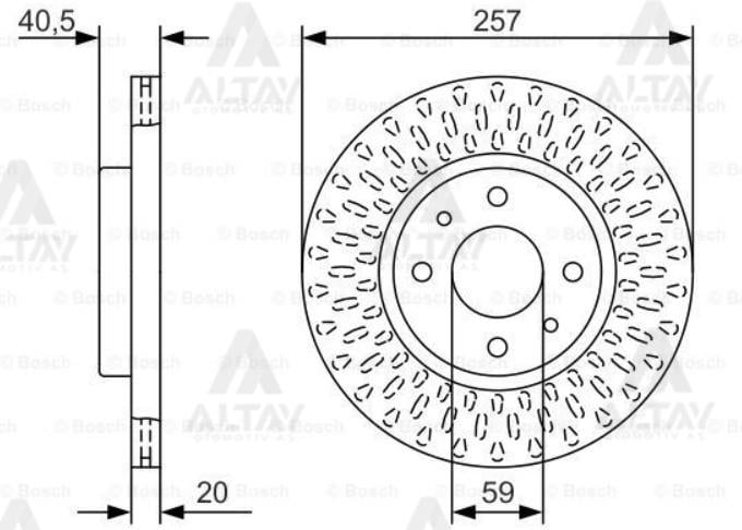 FREN DİSKİ ALBEA 03-07 / DOBLO I 01-10 / TEMPRA 2.0 90-96 / TIPO 2.0 90-96 / ÖN HAVALI 257-4