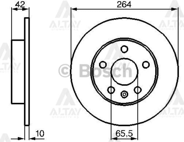 FREN DİSKİ ASTRA G  98-07 / ASTRA H 04-10 / MERIVA A 03-10 ARKA DÜZ 264-5