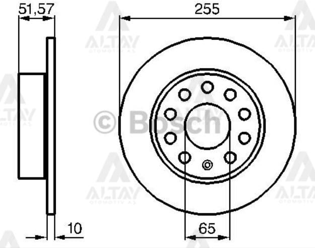 FREN DİSKİ CADDY 10-15 1.6 TDI / GOLF6 08-12 / 1.6 TDI 1.4 TSI ARKA DÜZ 255-5