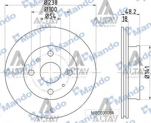 FREN DİSKİ COROLLA   88-95 / ÖN HAVALI 238-4