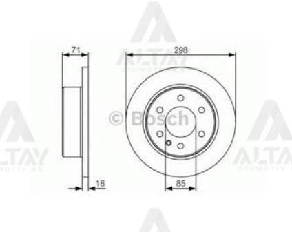 FREN DİSKİ CRAFTER 06-17 / SPRINTER 06-17 W906 / ARKA DÜZ TEK TEKER 3.5 TON 298-6