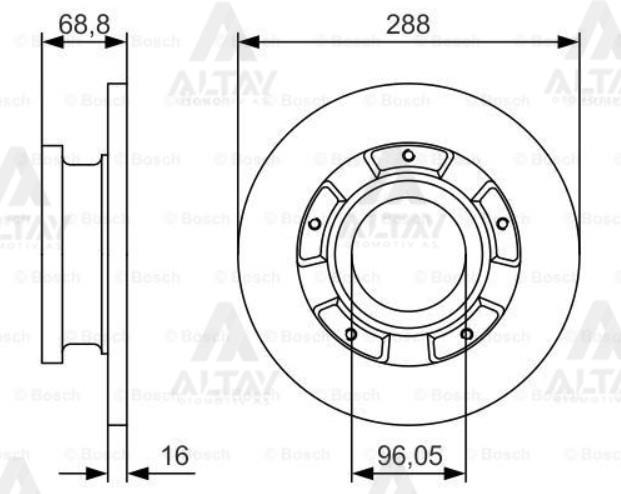 FREN DİSKİ CUSTOM 12= / V362 ABSLİ TEK TEKER ARKA DÜZ 288-5