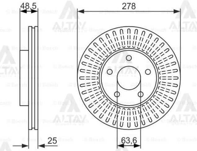 FREN DİSKİ FOCUS C-MAX 04= / VOLVO S40 04-10 / ÖN HAVALI 278-4