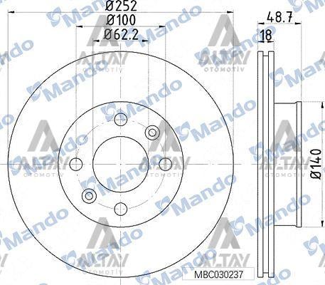 FREN DİSKİ I-10 13-18 DİZEL / PICANTO 07-10 / ÖN HAVALI 252-4
