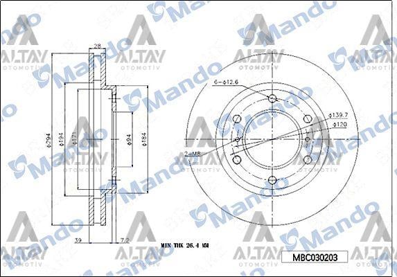 FREN DİSKİ L-200 06-15 CR / 15= SU / 22= / PAJERO 08-10 / FULLBACK 16= / ÖN HAVALI 294-6