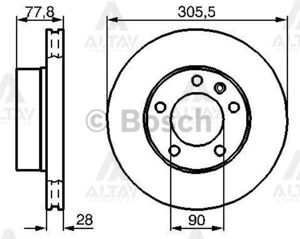 FREN DİSKİ MASTER II 06= / MOVANO II 06= / ÖN HAVALI 305.5 mm