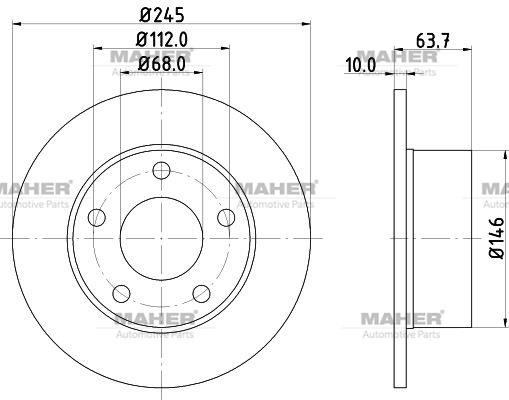 FREN DİSKİ PASSAT / A6 / SUPERB 97-04 / ARKA 245mm