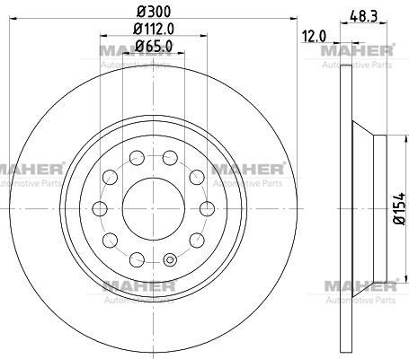 FREN DİSKİ PASSAT / Q3 / TIGUAN / SUPERB 15= ARKA 300MM
