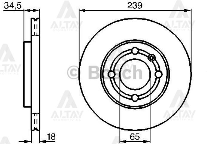 FREN DİSKİ POLO  94-02 / CORDOBA 95-02 / FABİA 95-01 / ÖN HAVALI 239-4