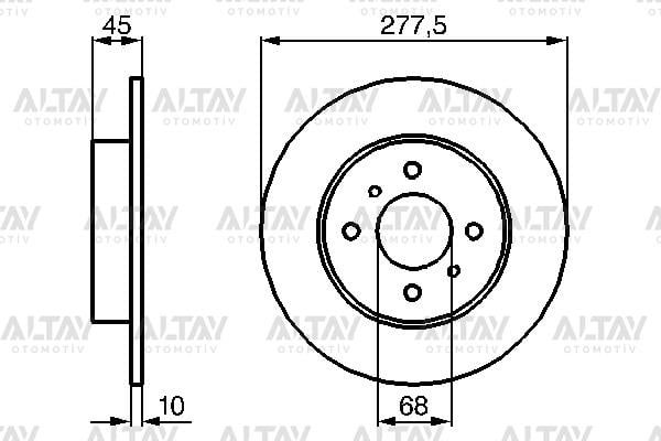 FREN DİSKİ PRIMERA 96-02 / 1.6 / 1.8 / 2.0  SR20 ARKA KAPLAMALI 278-4
