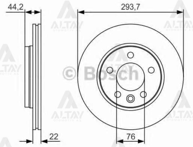 FREN DİSKİ TRANSPORTER T5 03-09 / TRANSPORTER T6 09-15 ARKA HAVALI 294-5
