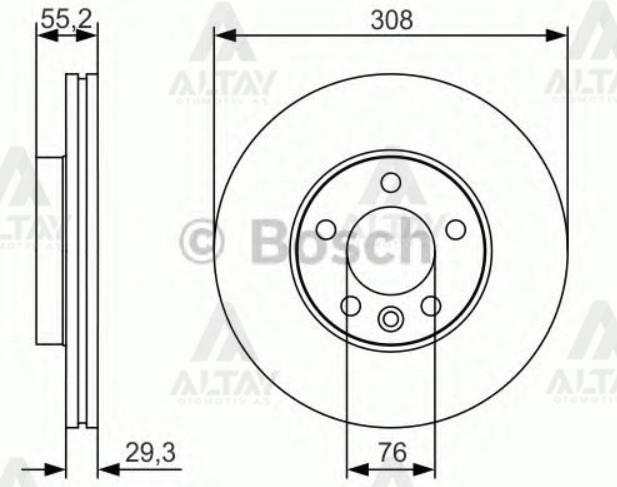 FREN DİSKİ TRANSPORTER T5-T6 04-15 ÖN 308MM