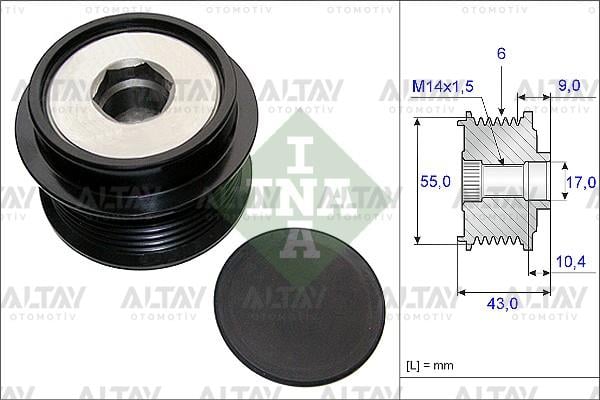 GERGİ RULMANI (ALTERNATÖR) COROLLA 07= 1.6 BENZ / AURIS 07= 1.6 BENZ / AVENSIS 08= 1.8 / 2.0 / RA