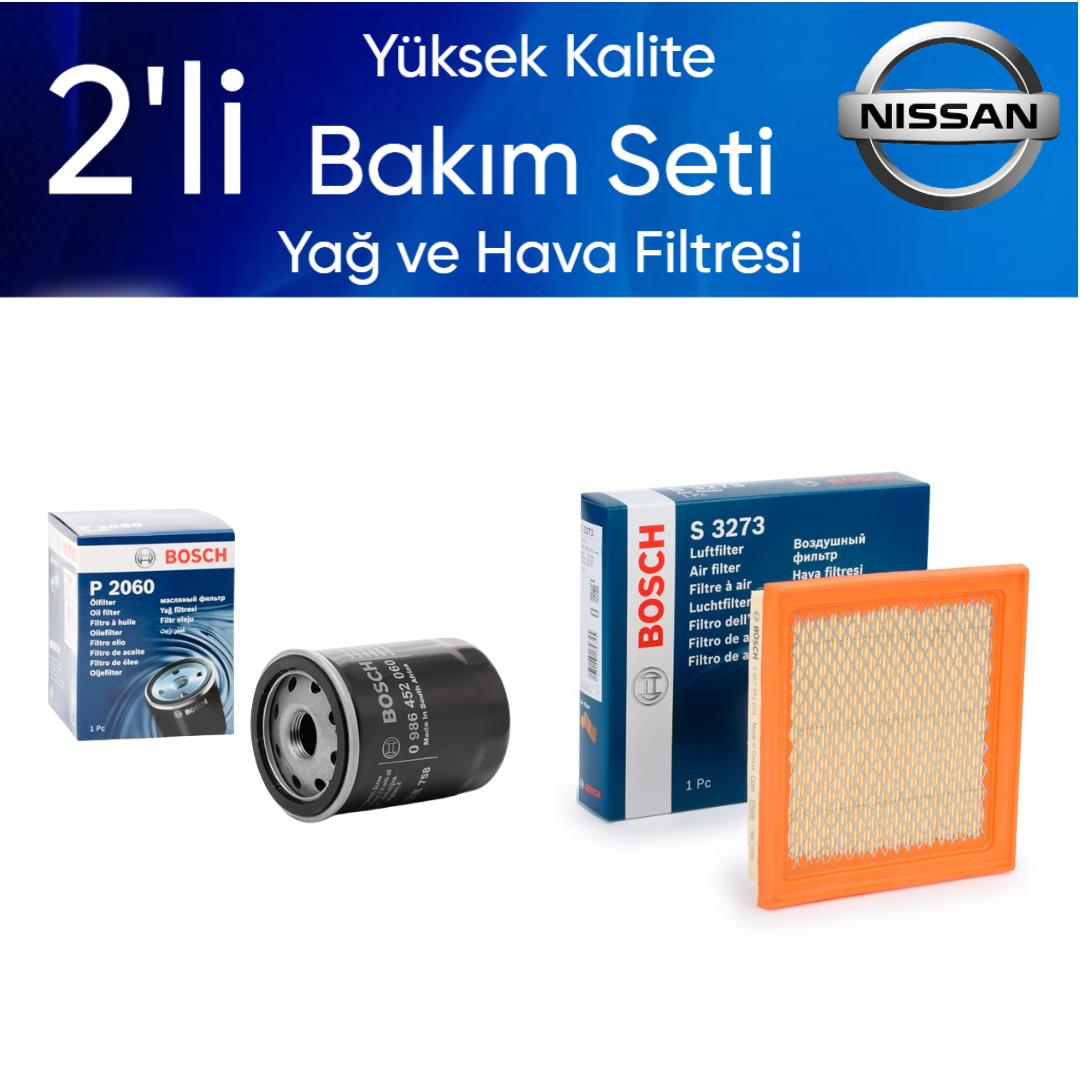 Micra K11 1995-2001 CG13 Benzinli - Bosch 2'li Bakım Seti Yağ-Hava Filtresi
