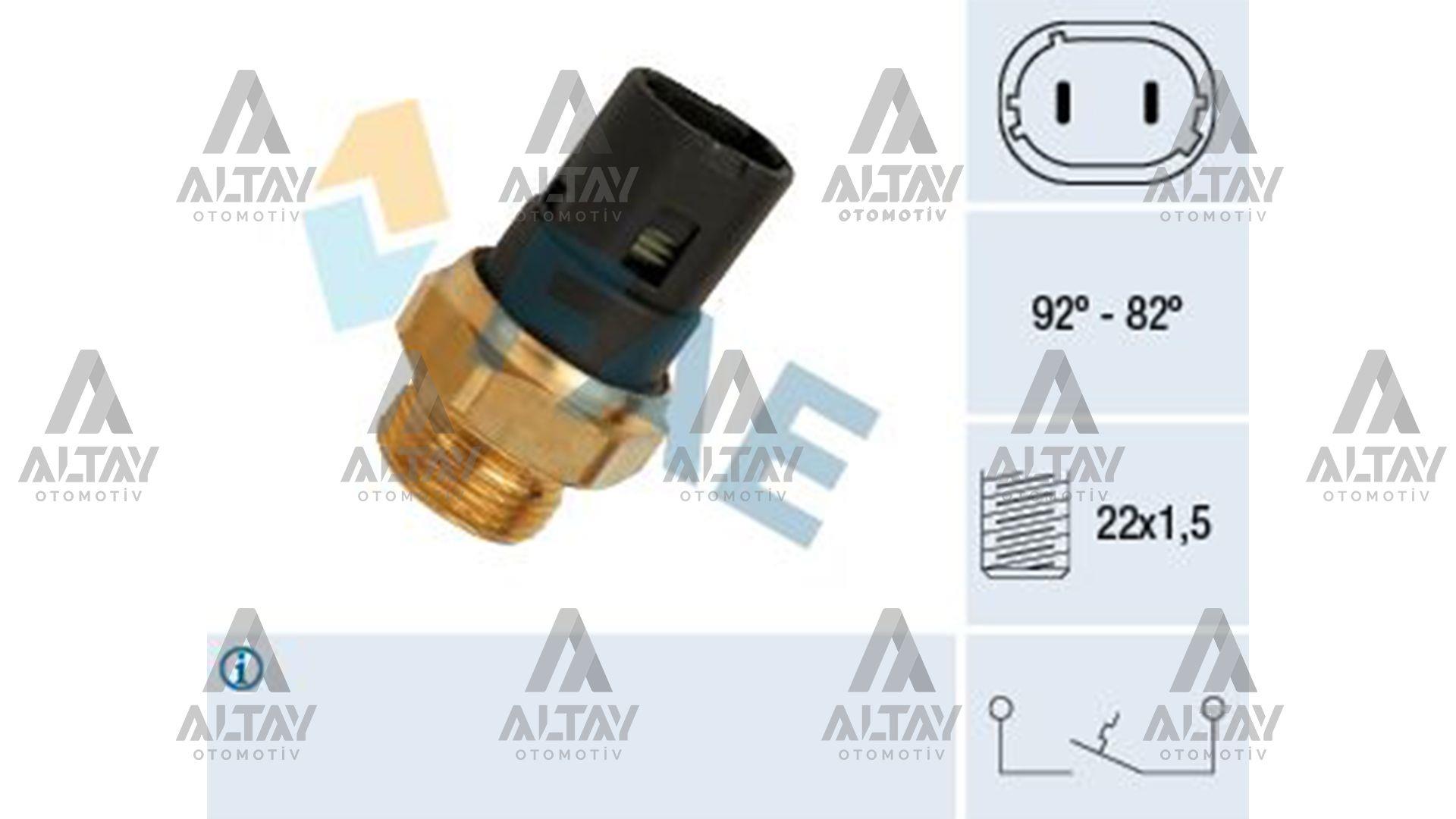 MÜŞÜR FAN R9 / 11 / 19 / 21 / CLIO / KANGOO / LAGUNA I-II / MEGANE I-II / MASTER / MOVANO 82-92°C OVAL SOKETLİ