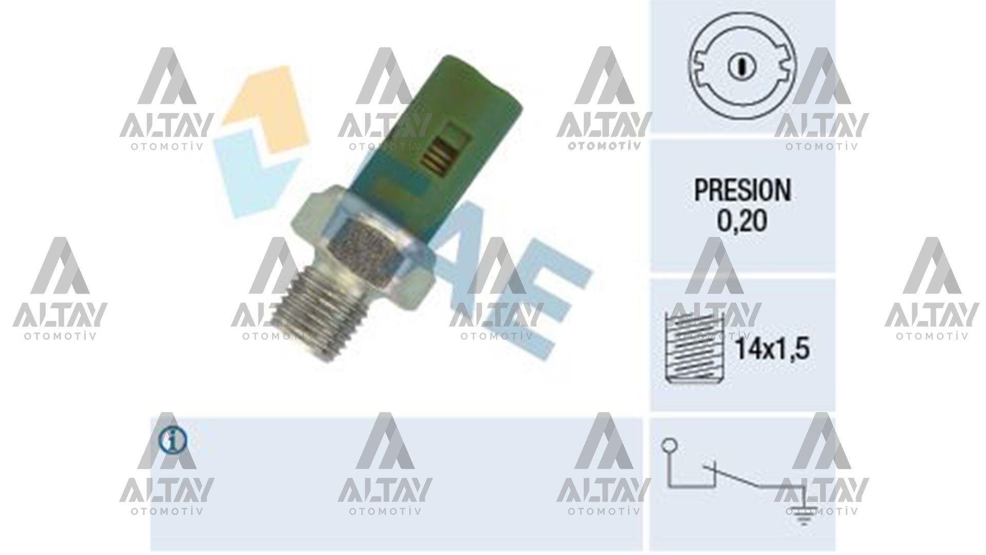 MÜŞÜR YAĞ CLIO / KANGOO / MICRA / MEGANE I-II / LAGUNA 1.4-1.5DCI-1.6-1.9 YEŞİL 14x1.5 (0.20 BAR)