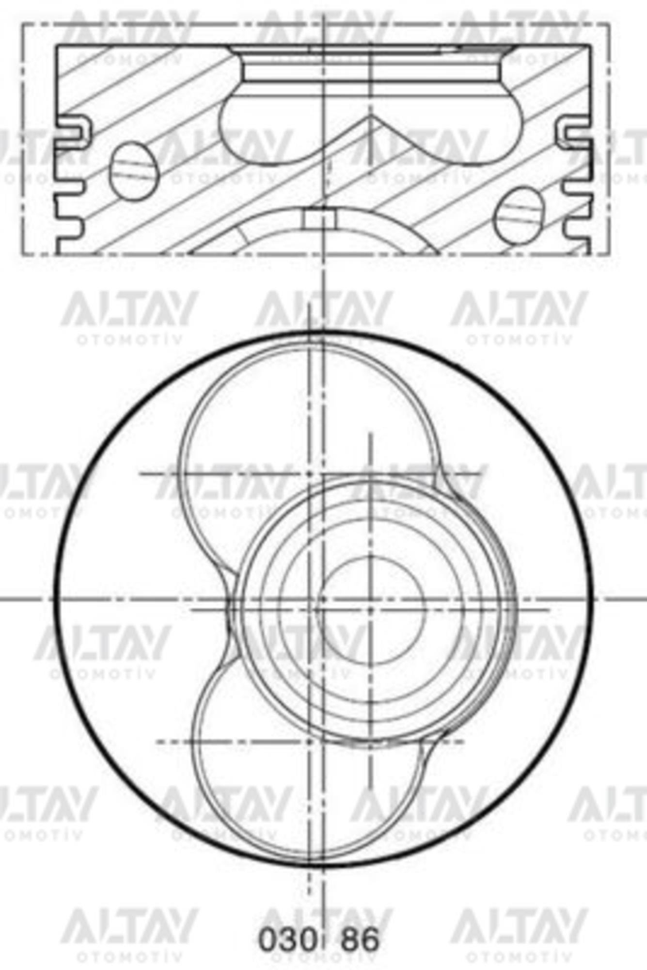 PİSTON SEGMANLI (1-2 SİLİNDİR) T5 / PASSAT 01-10 1.9TDI AXB-AVF-AWX 050