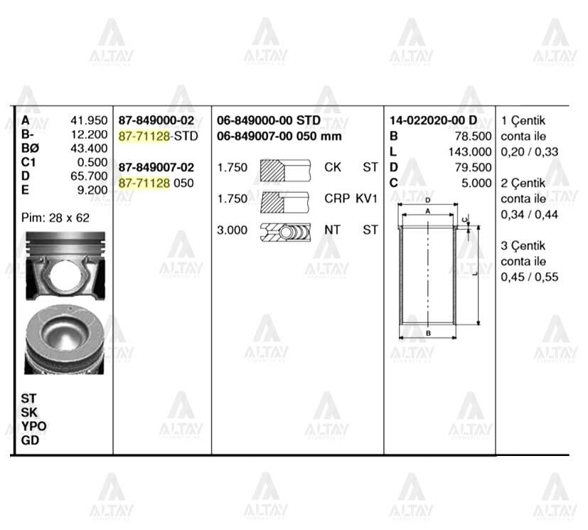 PİSTON SEGMANLI ACCENT 06-11 ERA DİZEL / GETZ 06-11 DİZEL 050