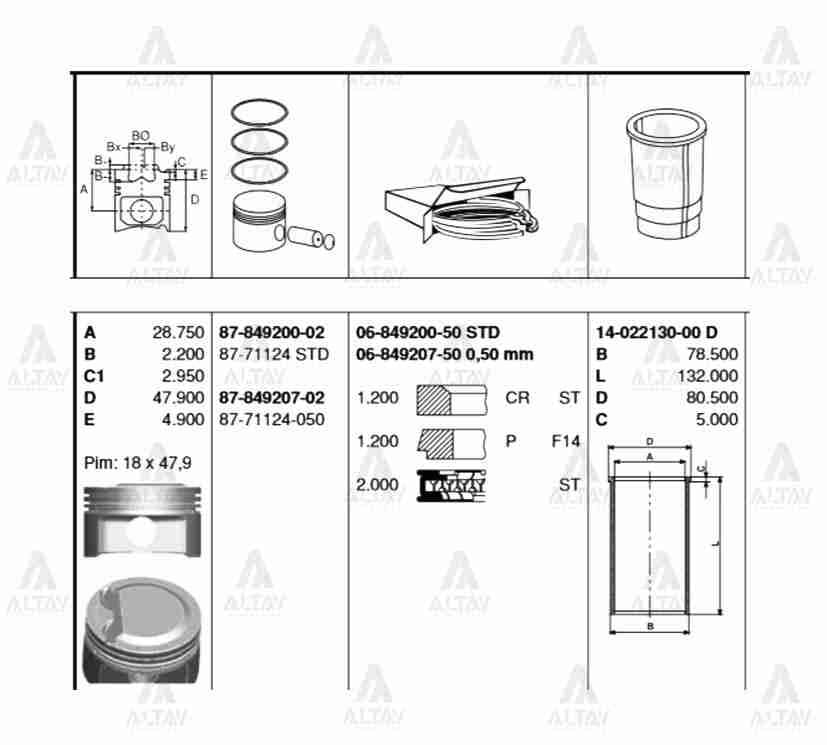 PİSTON SEGMANLI ACCENT 06= ERA 1.4 / GETZ 06= 1.4 STD