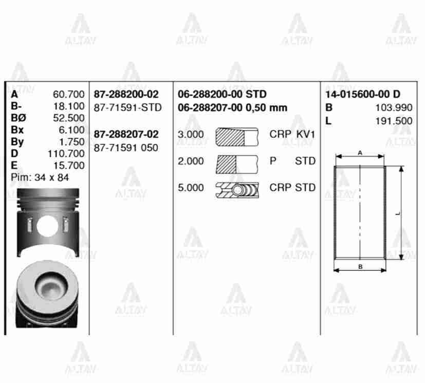 PİSTON SEGMANLI CANTER 304 / 444 050