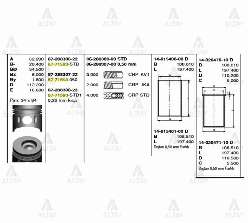 PİSTON SEGMANLI CANTER 449 050