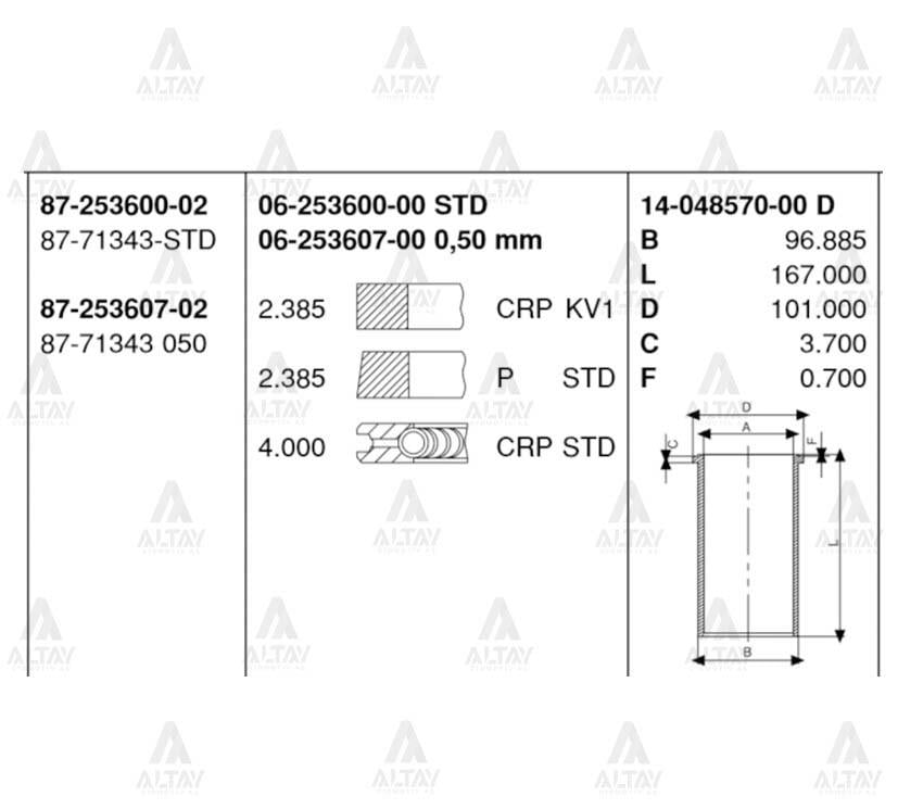 PİSTON SEGMANLI CERES 2.4 050