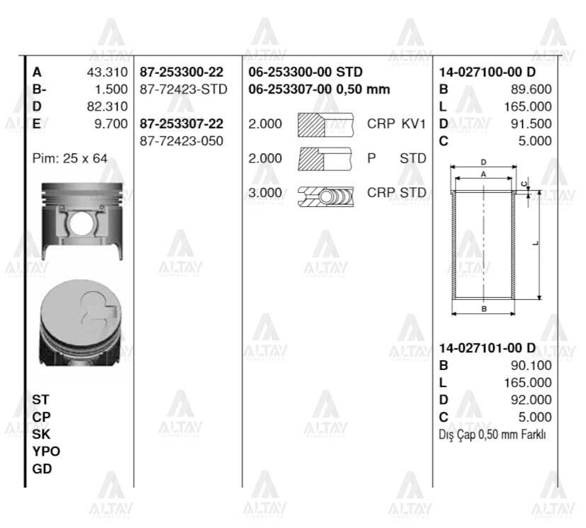 PİSTON SEGMANLI E-2200 99= 050