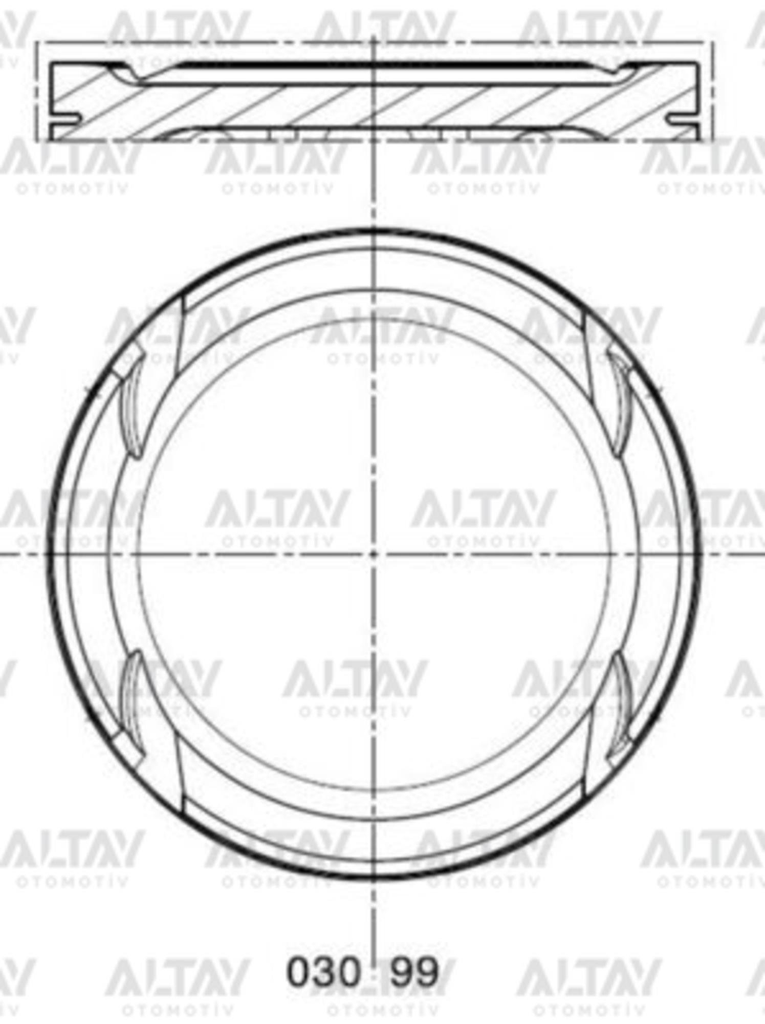 PİSTON SEGMANLI GOLF4 / BORA / A3 / TOLEDO 01-10 1.6 16V BCB-AZD 050