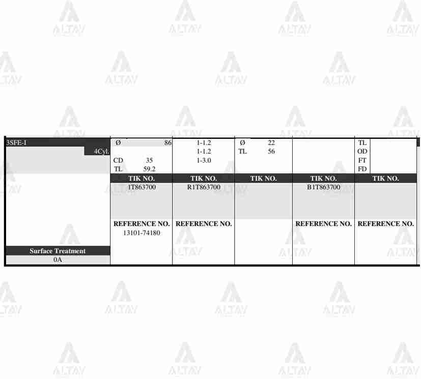 PİSTON TAKIM CORONA 2.0L /  92-95 / 3SFE / 86.50mm / 0.50