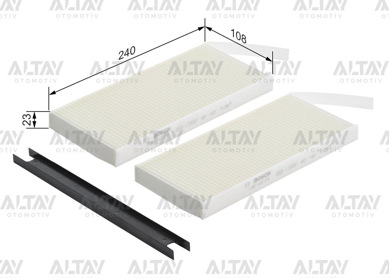 POLEN FİLTRESİ KANGO II / MASTER III / MOVANO B 08= ÇİFTLİ KARBONSUZ