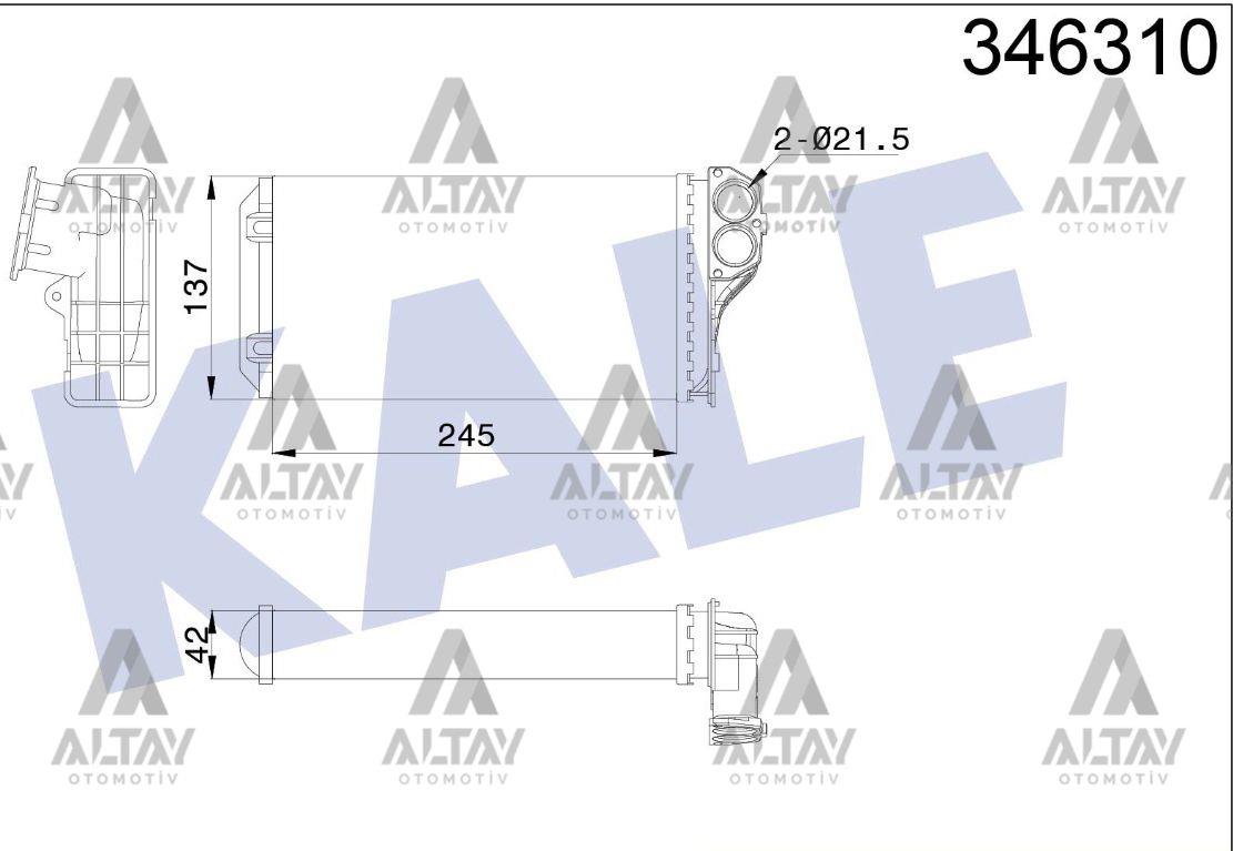 RADYATÖR KALORİFER 307 00= 1.4-1.6-2.0 16V / 1.4-1.6-2.0HDI (OTOMATİK SOĞUTMA-BEHR TİP)
