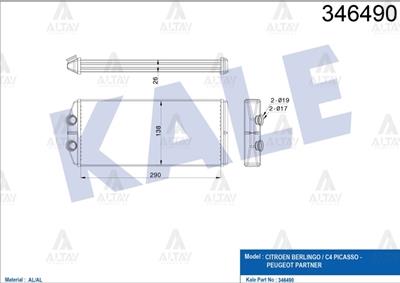 RADYATÖR KALORİFER BERLINGO 08= / PARTNER 08= / C4 04-09 BRAZING